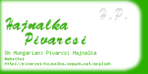 hajnalka pivarcsi business card